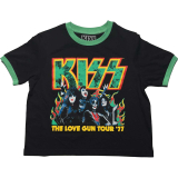 KISS - St Paddy's Ringer - čierne dámske tričko crop top KR