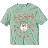 KISS - Spirit of '76 - zelené dámske tričko crop top KR