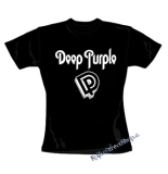 DEEP PURPLE - Logo Crest - čierne dámske tričko