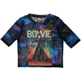 DAVID BOWIE - Moonage 11 Fade - modré dámske tričko crop top KR