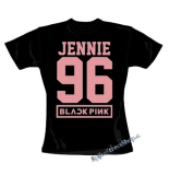 BLACKPINK - JENNIE 96 - Pink Number Years - čierne dámske tričko