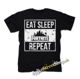 FORTNITE - Eat, Sleep, Repeat - čierne detské tričko