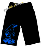 Kraťasy NEWJEANS - Logo & Bunny - Voľné sieťované čierne letné šortky