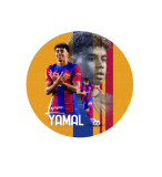 LAMINE YAMAL - Barcelona Poster - okrúhla podložka pod pohár