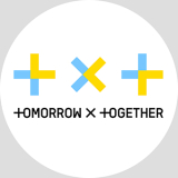 TXT - TOMORROW X TOGETHER - Logo Symbol Blue Yellow - okrúhla podložka pod pohár