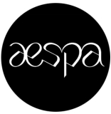 AESPA - Logo White - okrúhla podložka pod pohár