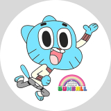 GUMBALLUV ÚŽASNÝ SVĚT - Gumball Watterson - odznak