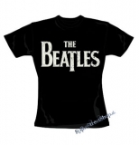 BEATLES - Logo Vintage - čierne dámske tričko