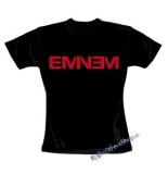 EMINEM - Red Logo - čierne dámske tričko