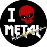 I LOVE METAL - Black - okrúhla podložka pod pohár