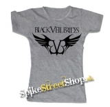 BLACK VEIL BRIDES - Wings Logo - šedé dámske tričko