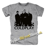 COLDPLAY - Logo & Band - sivé pánske tričko