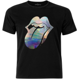 ROLLING STONES - Foil Tongue With Foiled - čierne pánske tričko