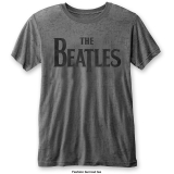 BEATLES - Drop T Logo With Burn Out Finishing - sivé pánske tričko