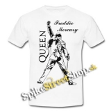 FREDDIE MERCURY - Logo & Portrait - biele pánske tričko