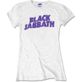 BLACK SABBATH - Wavy Logo Vintage - biele dámske tričko