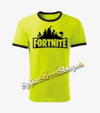 FORTNITE - Logo - limetkové chlapčenské tričko dvojfarebné - CONTRAST BORDERS