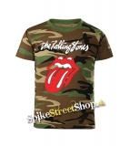 ROLLING STONES - Tonque - maskáčové chlapčenské tričko WOODLAND CAMO BROWN