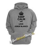 KEEP CALM AND LOVE JORGE BLANCO - sivá detská mikina