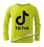 TIK TOK - Logo - limetkové detské tričko s dlhými rukávmi