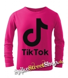 TIK TOK - Logo - ružové detské tričko s dlhými rukávmi