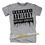 PARENTAL ADVISORY EXPLICIT CONTENT - sivé detské tričko