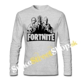 FORTNITE - Logo & Skins - šedé detské tričko s dlhými rukávmi