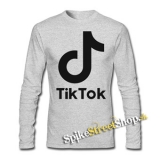 TIK TOK - Logo - šedé detské tričko s dlhými rukávmi