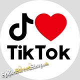 I LOVE TIK TOK - White Background - okrúhla podložka pod pohár