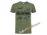 BLACKPINK - Logo & Signature - khaki pánske tričko