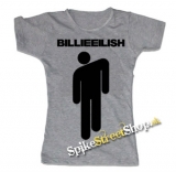 BILLIE EILISH - Logo & Stickman - šedé dámske tričko