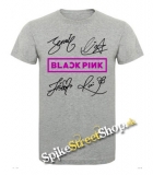 BLACKPINK - Logo & Signature - sivé pánske tričko