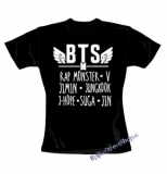 BTS - BANGTAN BOYS - Logo & Names - čierne dámske tričko