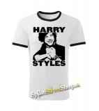 HARRY STYLES - Logo Portrait - biele pánske tričko CONTRAST DUO-COLOUR