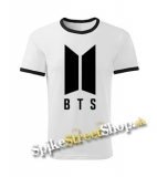 BTS - BANGTAN BOYS - Logo - biele pánske tričko CONTRAST DUO-COLOUR