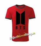 BTS - BANGTAN BOYS - Logo - červené detské tričko - CONTRAST BORDERS