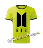 BTS - BANGTAN BOYS - Logo - limetkové pánske tričko CONTRAST DUO-COLOUR