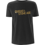 QUEENS OF THE STONE AGE - Metallic Text Logo - sivé pánske tričko