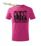 BLACKPINK - Logo & Band - ružové pánske tričko