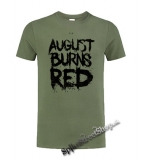 AUGUST BURNS RED - Big Logo - olivové pánske tričko