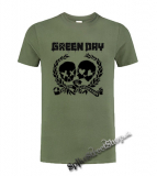 GREEN DAY - 21 st Century Breakdown Skulls - olivové pánske tričko