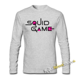 SQUID GAME - Logo Colour Pink - šedé detské tričko s dlhými rukávmi