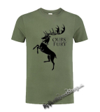 GAME OF THRONES - OURS IS THE FURY - House Baratheon - olivové detské tričko