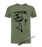 GORILLAZ - Logo Bonesy - olivové detské tričko