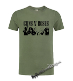 GUNS N ROSES - Logo & Band - olivové detské tričko