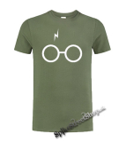 HARRY POTTER - Glasses Crest - olivové detské tričko