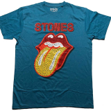 ROLLING STONES - Dia Tongue Diamante - modré pánske tričko