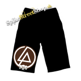 Kraťasy LINKIN PARK - Brown Logo And Skull - Ľahké sieťované čierne letné šortky