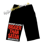 Kraťasy MARILYN MANSON - Bigger Than Satan - Ľahké sieťované čierne letné šortky