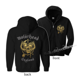 MOTORHEAD - Silver Gold England - čierna detská mikina na zips